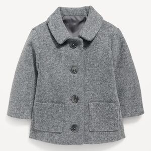 NWT Old Navy Size 12-18 M Soft Brushed Button Front Coat For Baby Boy!
